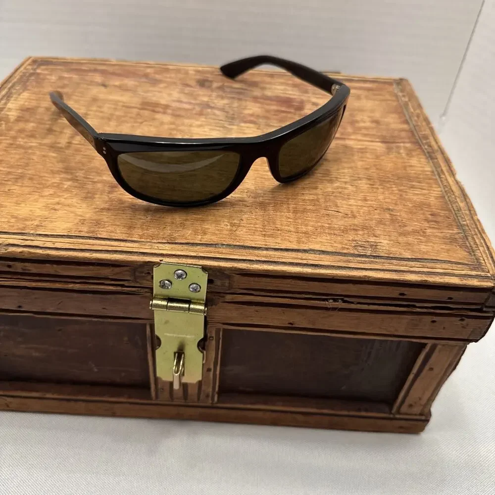 Vintage B&L Ray-Ban Balorama Sunglasses Black USA Wraparound w/ Case Dirty Harry